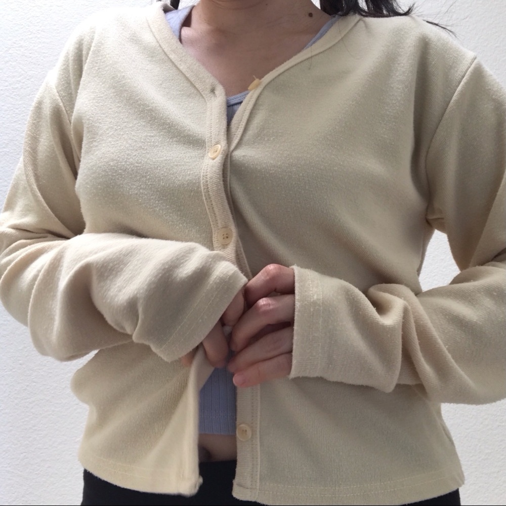 Creme Yellow Cardigan - Picture 4 of 4